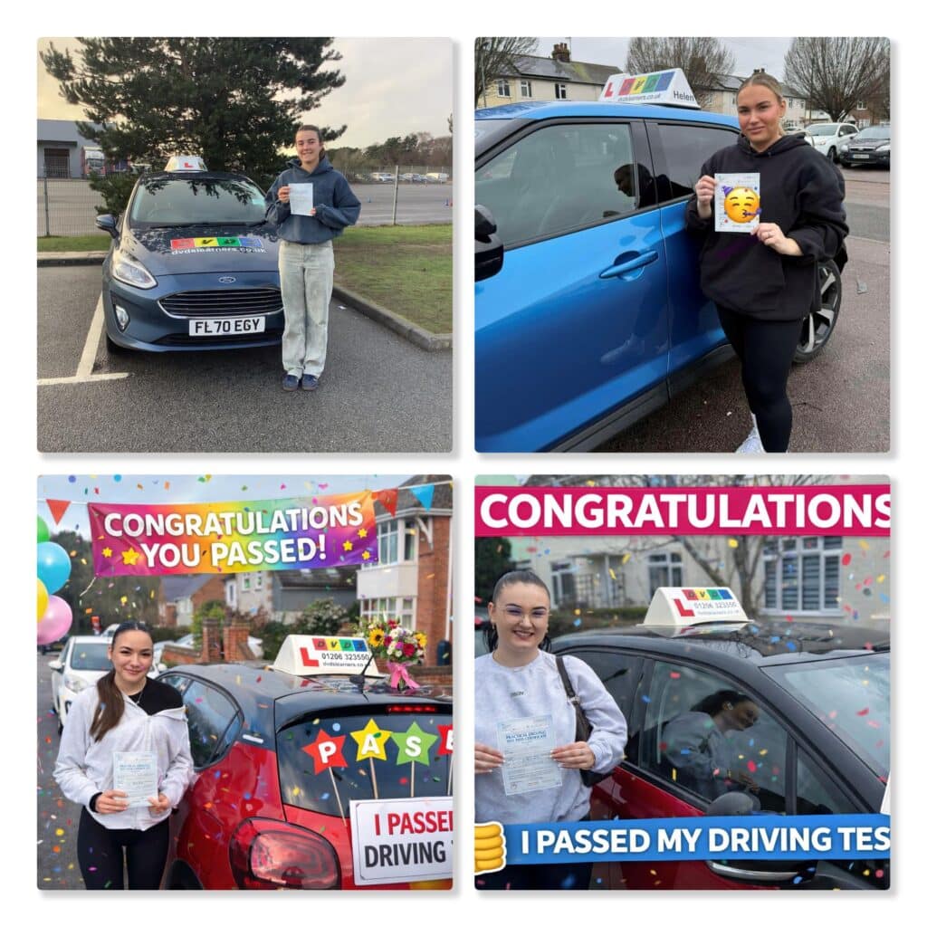 People who have passed their driving tests in Colchester, Clacton and Ipswich.