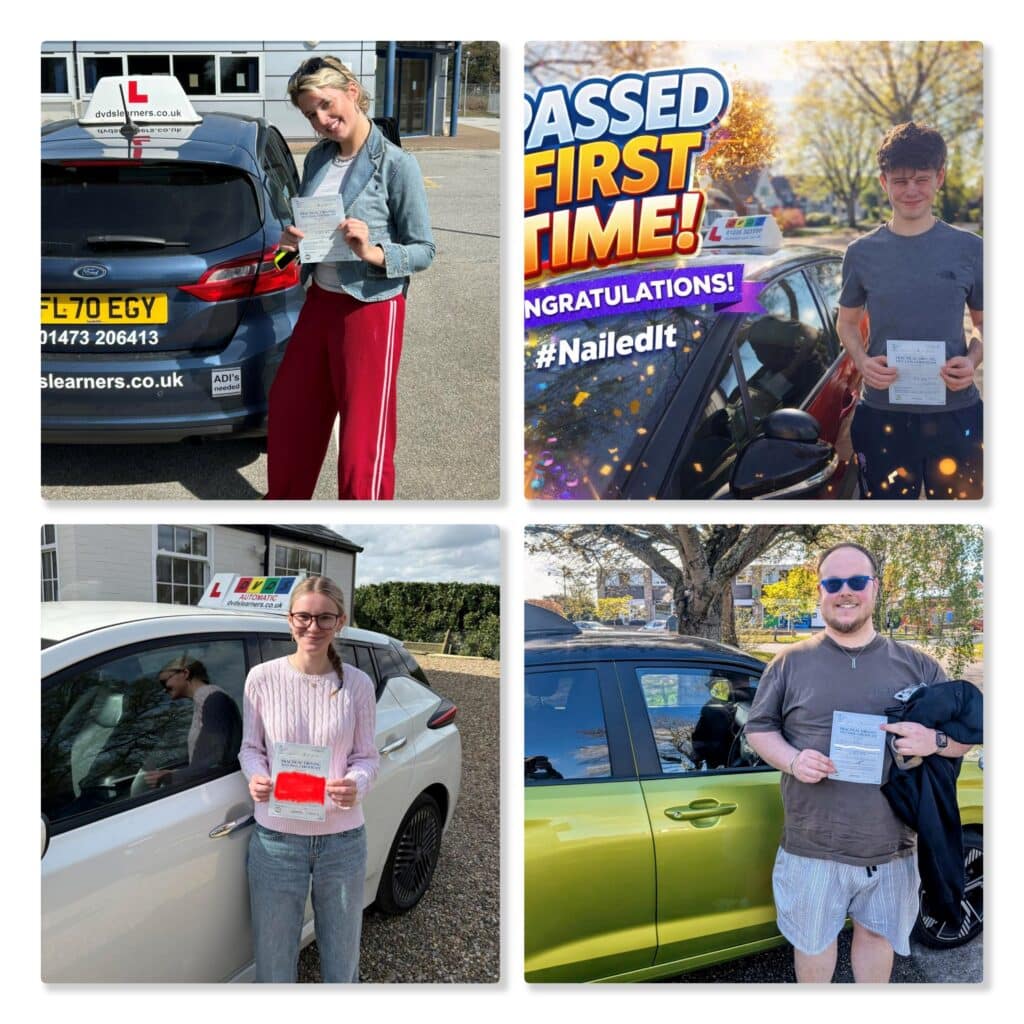 People who have passed their driving tests in Colchester, Clacton and Ipswich.