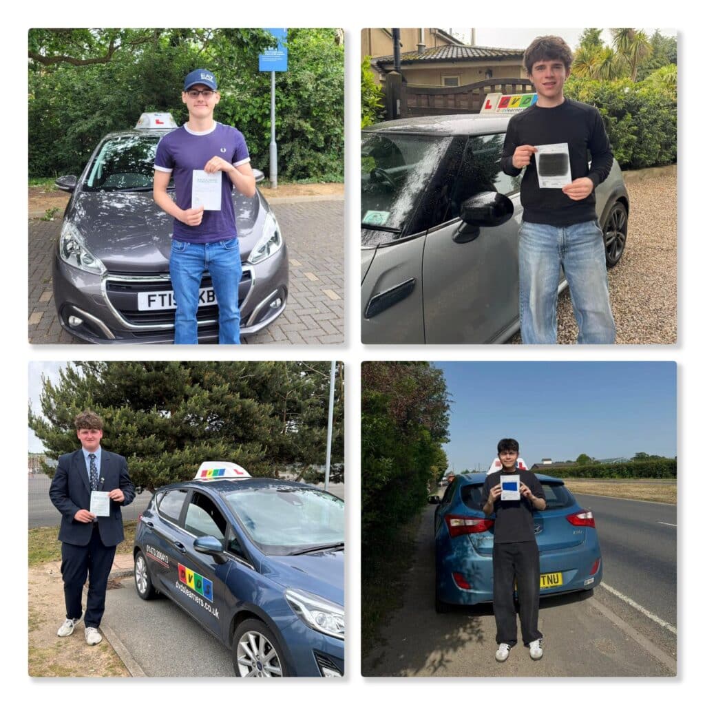 People who have passed their driving tests in Colchester, Clacton and Ipswich.