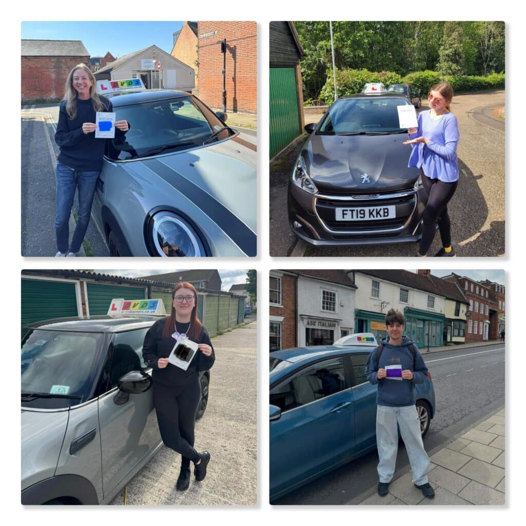 People who have passed their driving tests in Colchester, Clacton and Ipswich.