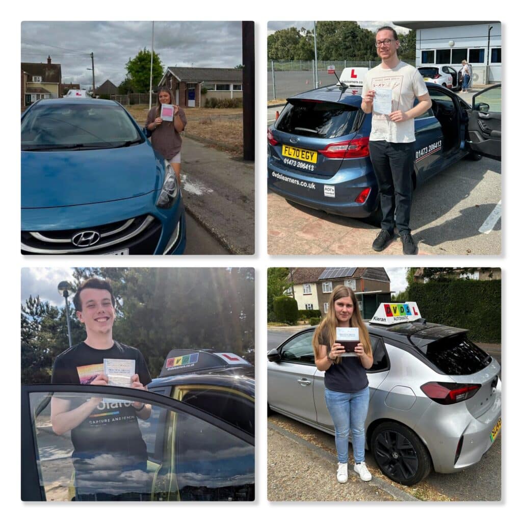 People who have passed their driving tests in Colchester, Clacton and Ipswich.