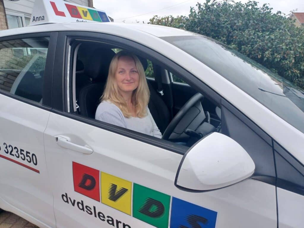 Anna in her driving school car in Colchester